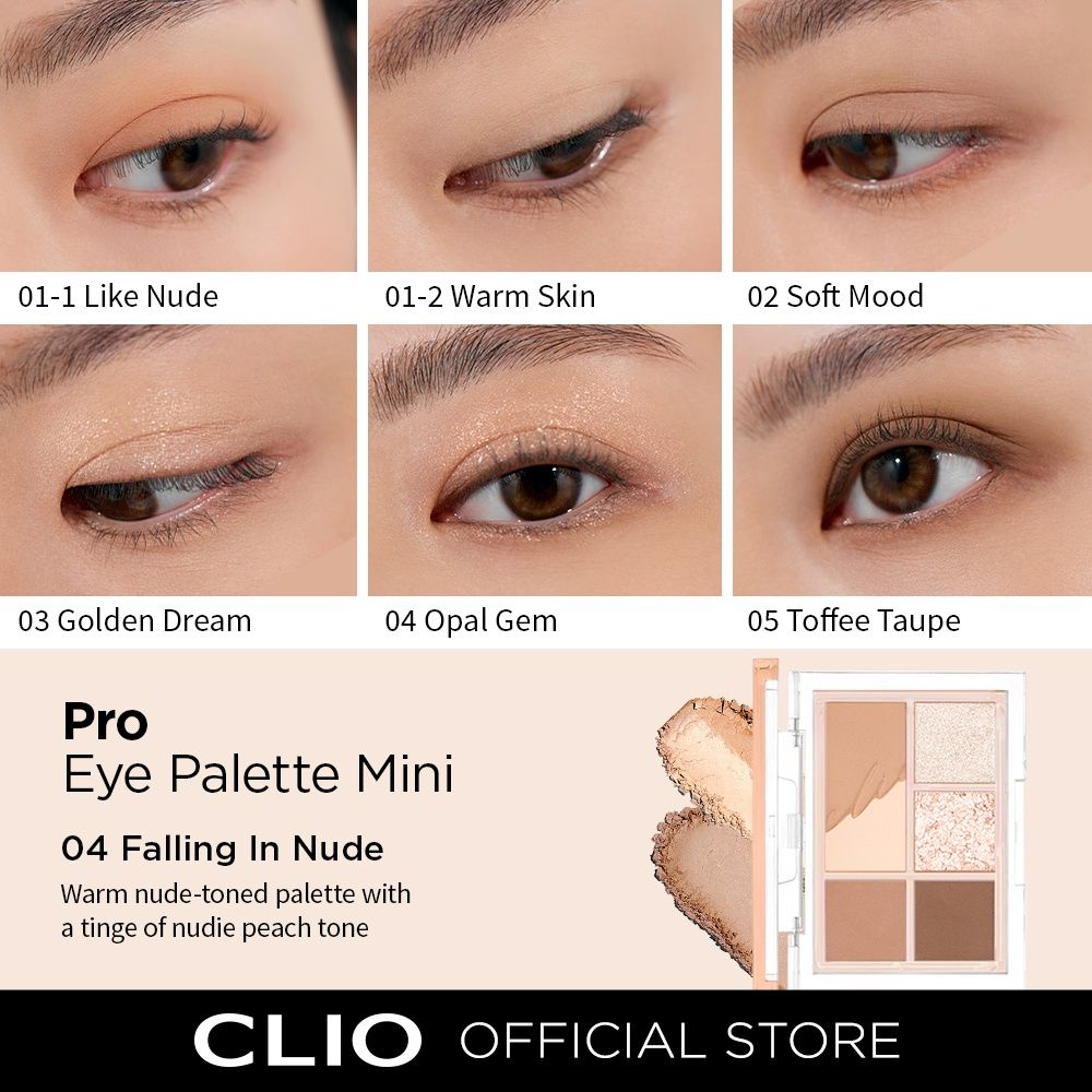 Bảng Phấn Mắt 5 Ô Clio Pro Eye Palette Mini - 04 Falling In Nude