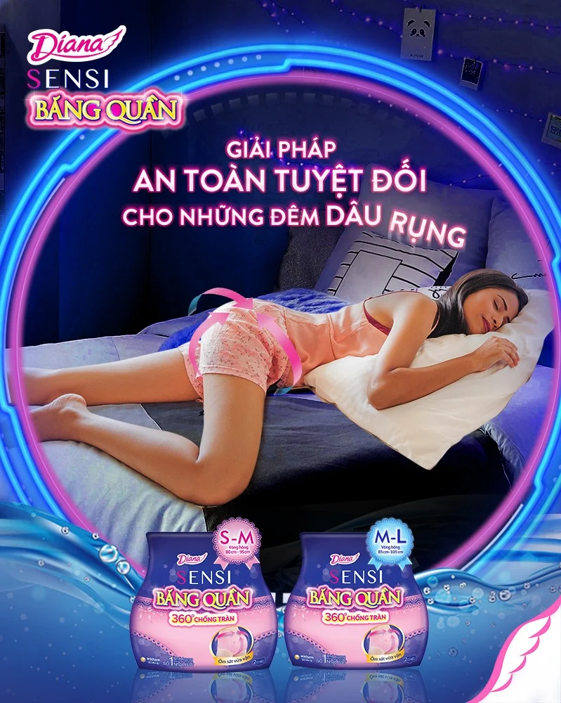 Băng Vệ Sinh Diana Sensi Dạng Quần 360 Độ Chống Tràn (Gói 2 Cái)