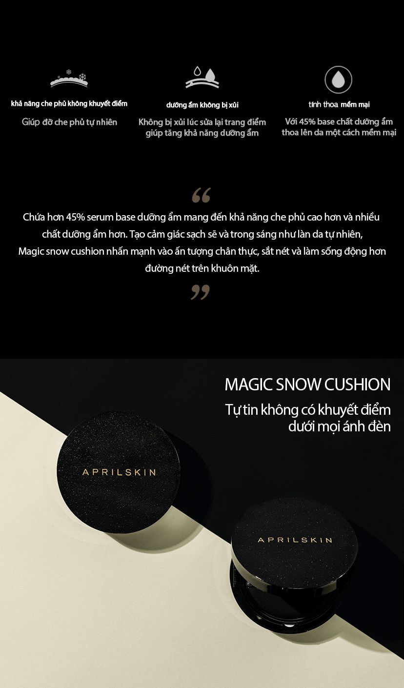Phấn nước April Skin Black Magic Snow - Galaxy Edition