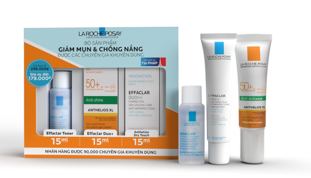 Bộ sản phẩm giảm mụn và chống nắng La Roche-Posay