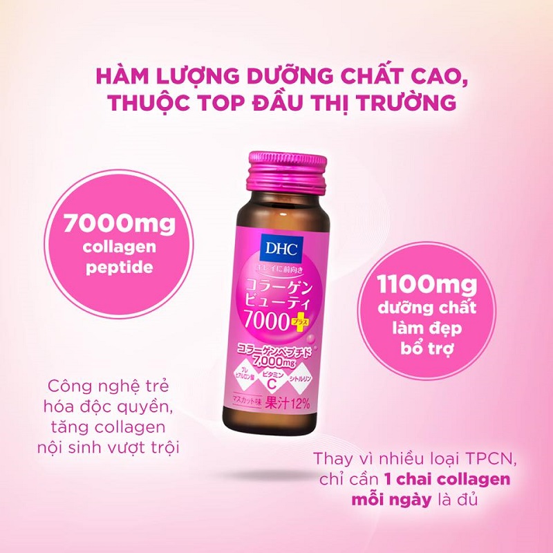 Nước Uống Bổ Sung Collagen DHC Beauty 7000 Plus (10chai x 50ml)