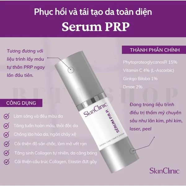 Tinh Chất Tế Bào Gốc Tái TạoTrẻ Hóa Da Skinclinic P.R.P 30ml
