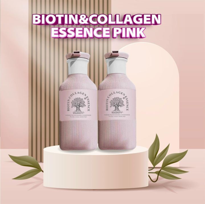 Bộ Gội Xả Hương Nước Hoa Biotin Collagen Essence Voudioty Hair Repairing 500ml (Hồng)