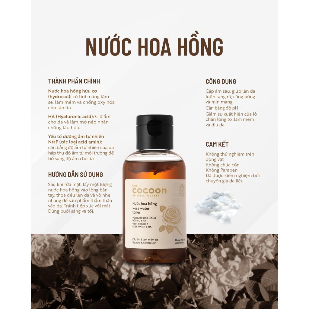 Nước Hoa Hồng Cocoon Rose Water Toner 140ml