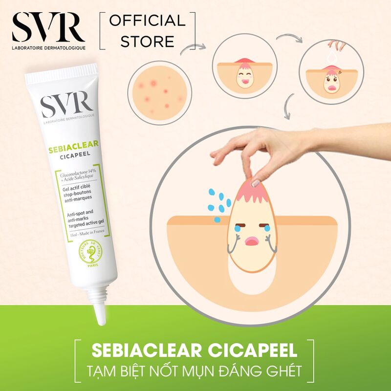 Gel Làm Giảm Mụn SVR Sebiaclear Cicapeel 15ml