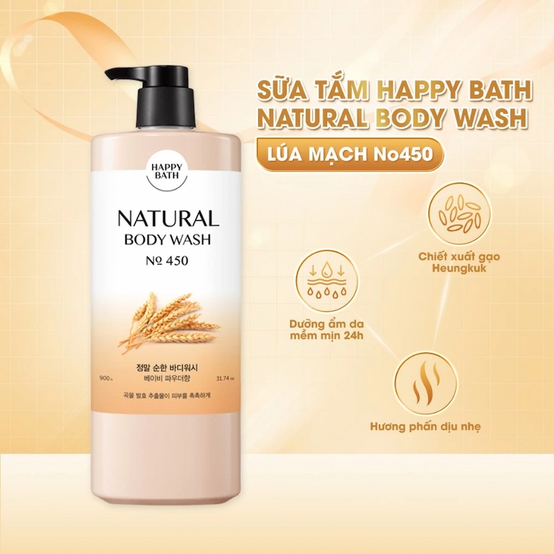 Sữa Tắm Happy Bath Natural 900g