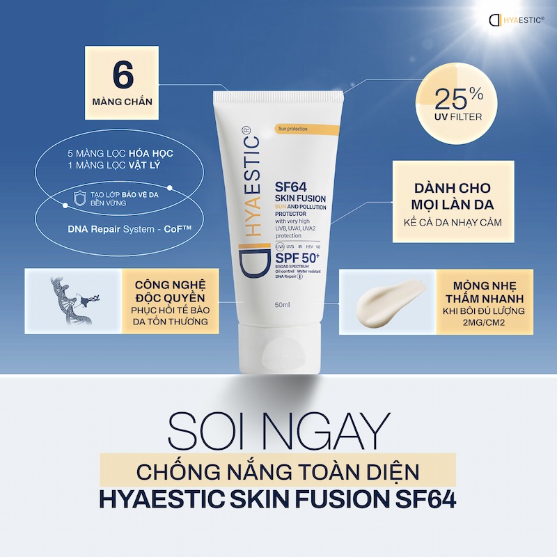 Kem Chống Nắng Hyaestic SF64 Skin Fusion Sun And Pollution Protector SPF50