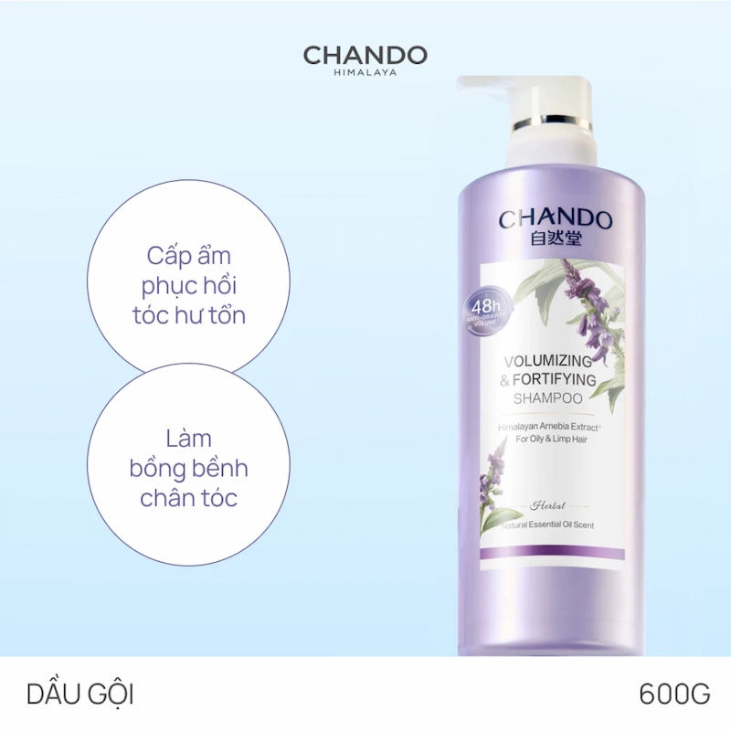 Dầu Gội Chando Làm Phồng & Nuôi Dưỡng Tóc Dày, Chắc Khỏe Himalaya Volumizing & Fortiying 600ml