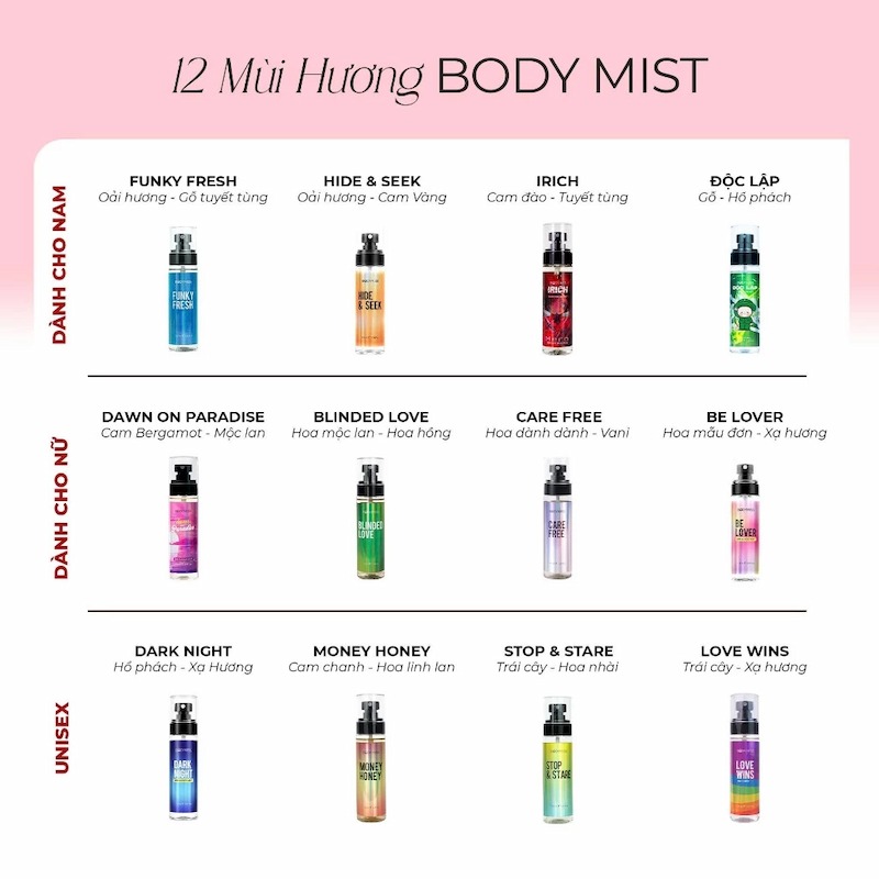 Xịt Thơm Cơ Thể The Bodymiss Hair & Body Mist 105ml
