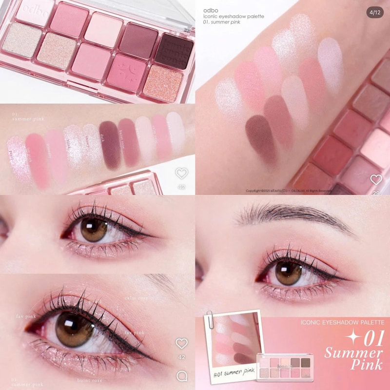 Bảng Phấn Mắt 10 Ô Odbo Iconic Eyeshadow Palette 7g
