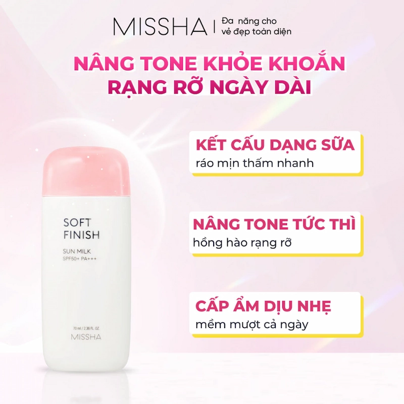Kem Chống Nắng Missha All Around Safe Block Soft Finish Sun Milk 70ml