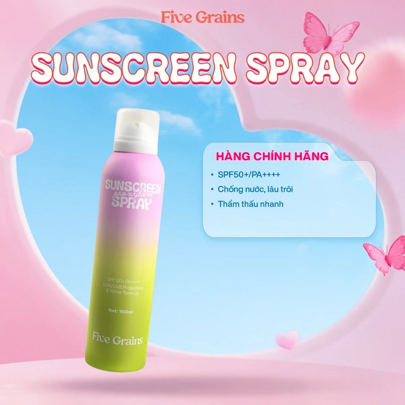 Xịt Chống Nắng Five Grains Pro-Xylane Sunscreen Spray SPF50+ 160ml