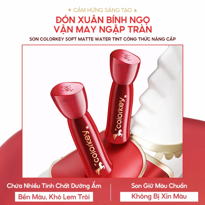 Son Kem Lì Colorkey Soft Matte Water Tint 2.5g (Bản Giới Hạn Tết Bính Ngọ) - P307