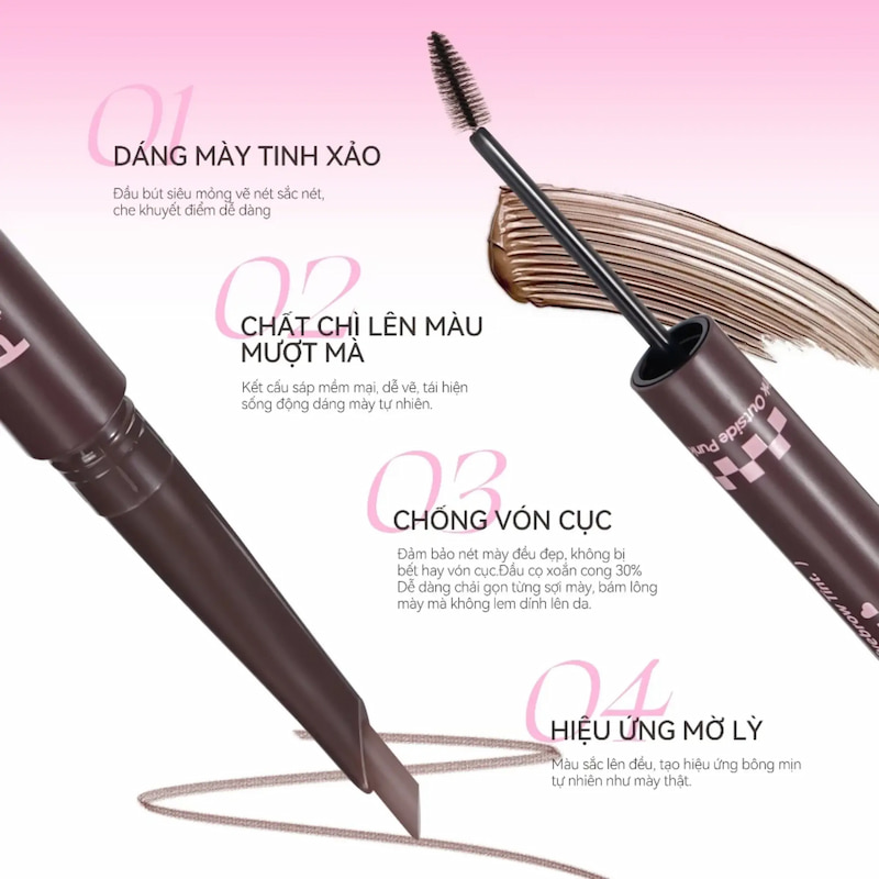 Chì Kẻ & Mascara Lông Mày Pinkpunk Freestyle Multi-Brow Pencil & Tint - 05