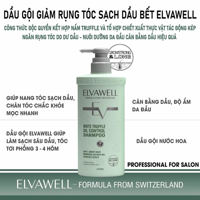 Dầu Gội Elvawell White Truffle Shampoo 500ml