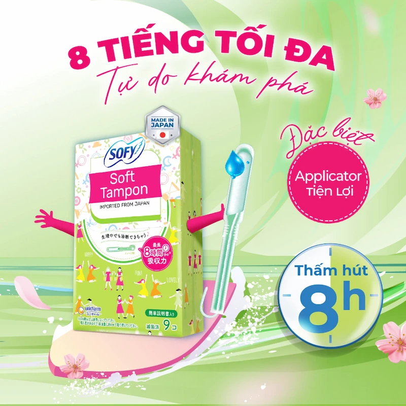 Băng Vệ Sinh Sofy Soft Tampon Super Siêu Thấm (Ban Ngày) - 9 Miếng