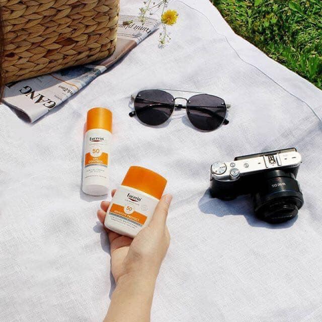 Set Kem Chống Nắng Eucerin Sensitive Protect Sun Fluid 50ml + Kem Dưỡng Eucerin Hyaluron-Filler Night 20ml