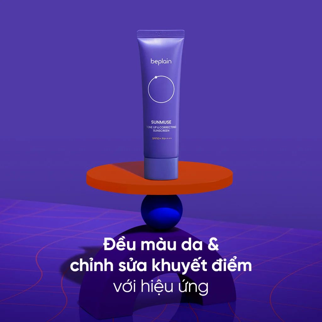 Kem Chống Nắng Beplain Sunmuse Tone Up & Correcting Sunscreen SPF50+ 50ml (Tím Nâng Tông)