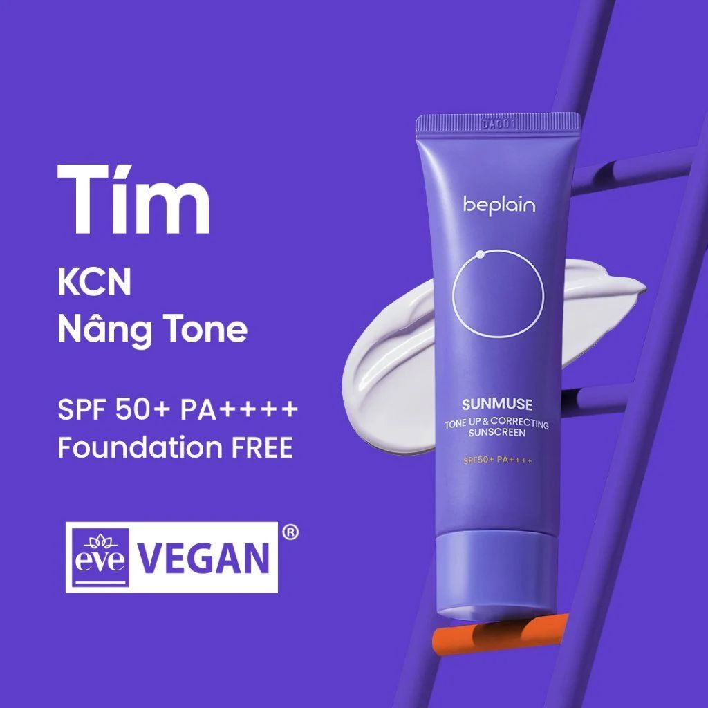Kem Chống Nắng Beplain Sunmuse Tone Up & Correcting Sunscreen SPF50+ 50ml (Tím Nâng Tông)