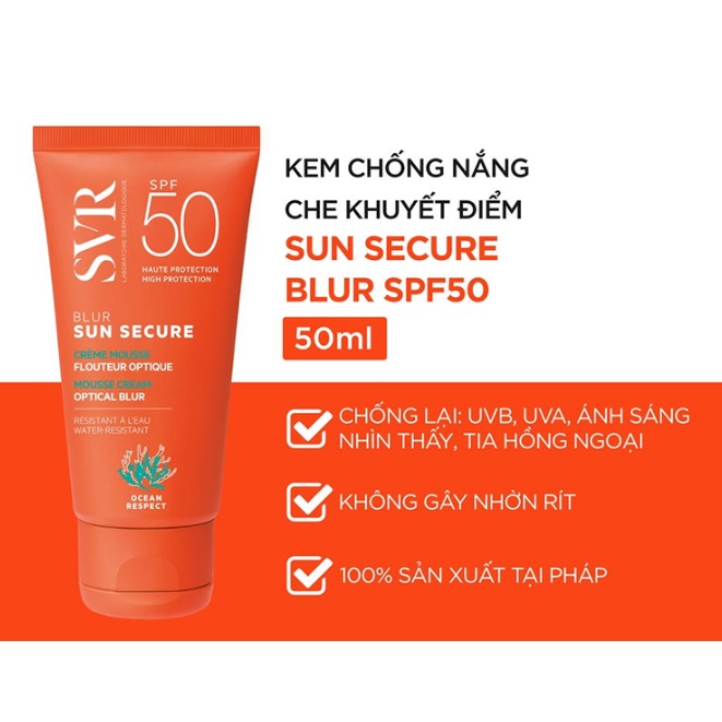 Kem Chống Nắng Che Khuyết Điểm SVR Sun Secure Blur SPF50+ 50ml (Nội Địa)