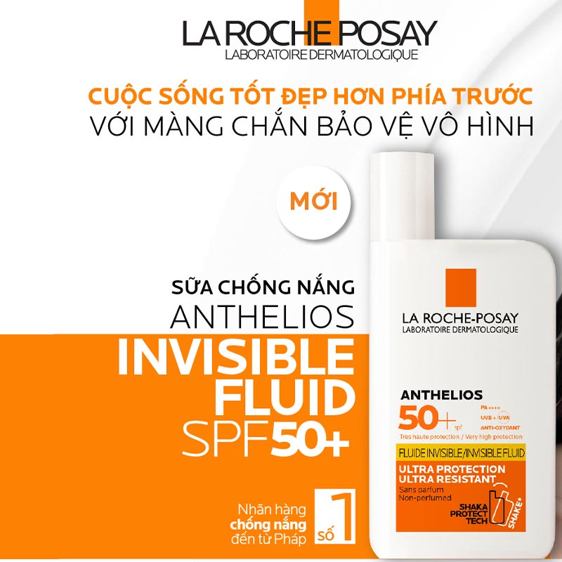 Kem Chống Nắng La Rocher-Posay Anthelios 50+ Fluide Invisible 50ml - Không Hương Liệu [Công Ty]