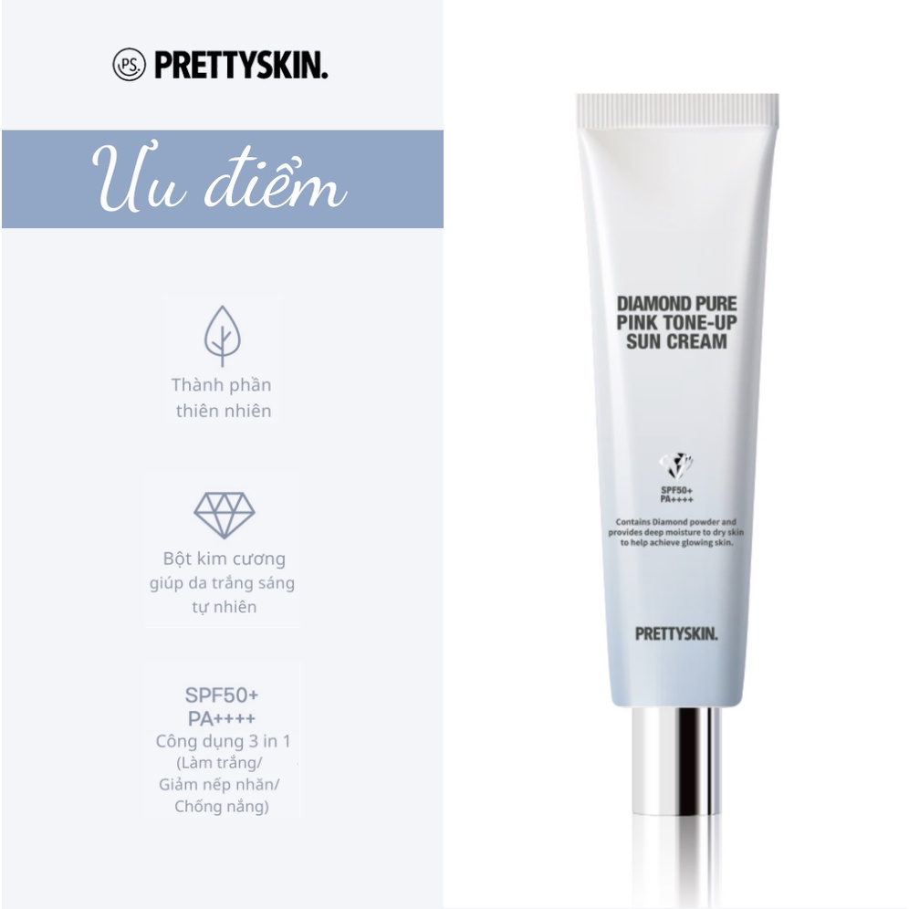 Kem Chống Nắng PrettySkin Diamond Pure Pink Tone Up Sun Cream SPF50 50ml