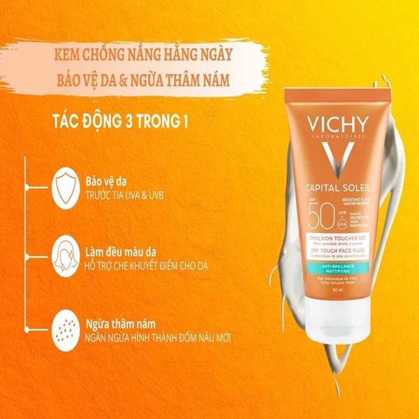 Kem Chống Nắng Vichy Capital Soleil SPF50 50ml (Mẫu Mới)
