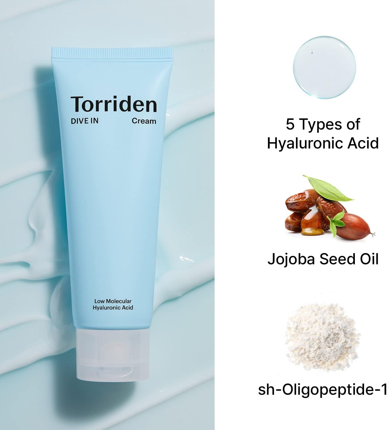 Kem Dưỡng Ẩm Làm Dịu Da Torriden Dive In Low Molecular Hyaluronic Acid Cream 80ml
