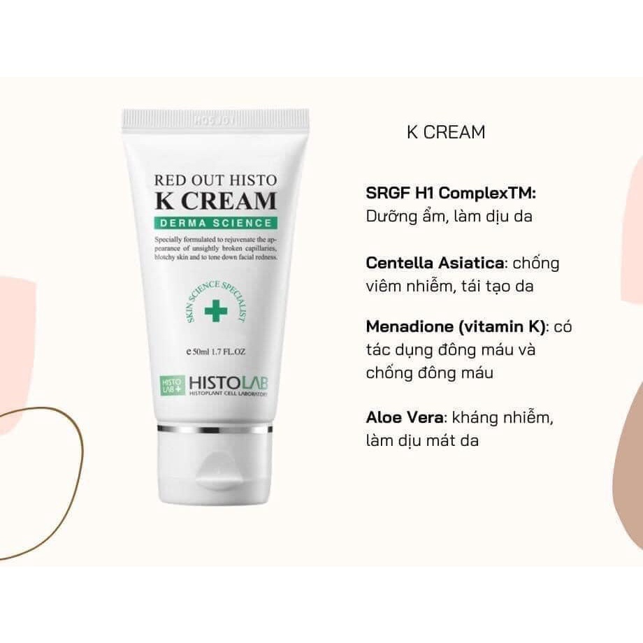 Kem Dưỡng Hỗ Trợ Phục Hồi Và Tái Tạo Da Histolab Red Out Histo K Cream 50ml