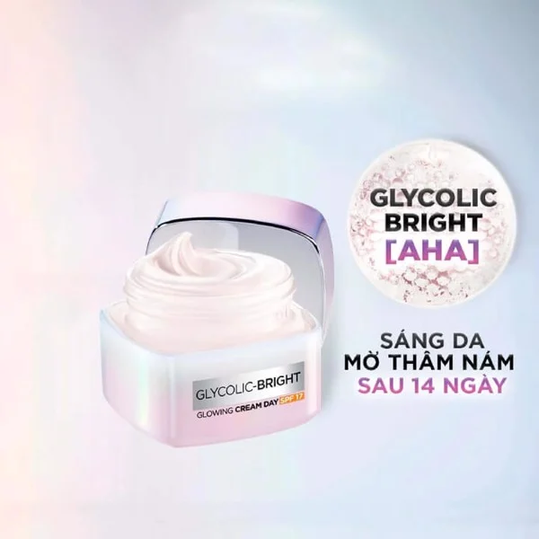 Kem Dưỡng Sáng Da Ban Ngày L'Oreal Glycolic Bright Glowing Cream Day SPF17 50ml