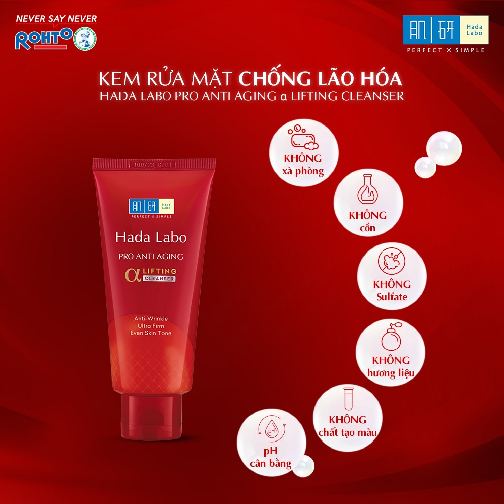 Kem Rửa Mặt Hada Labo Cải Thiện Lão Hóa Da Pro Anti Aging Lifting 80g