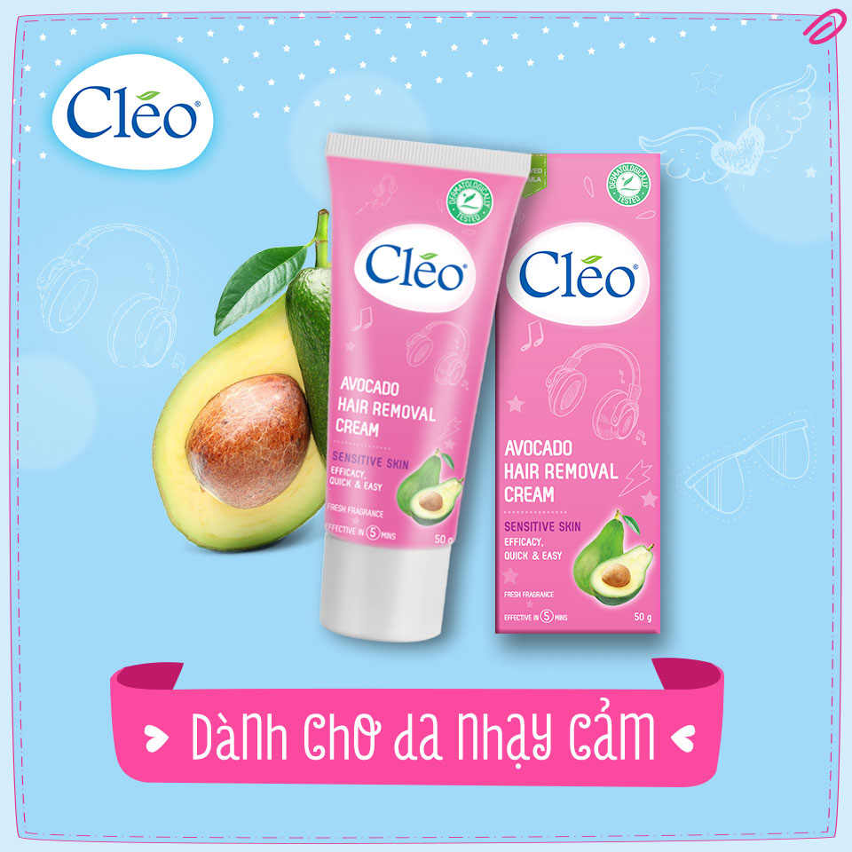 Kem Tẩy Lông Dành Cho Da Nhạy Cảm Cleo (Hồng)