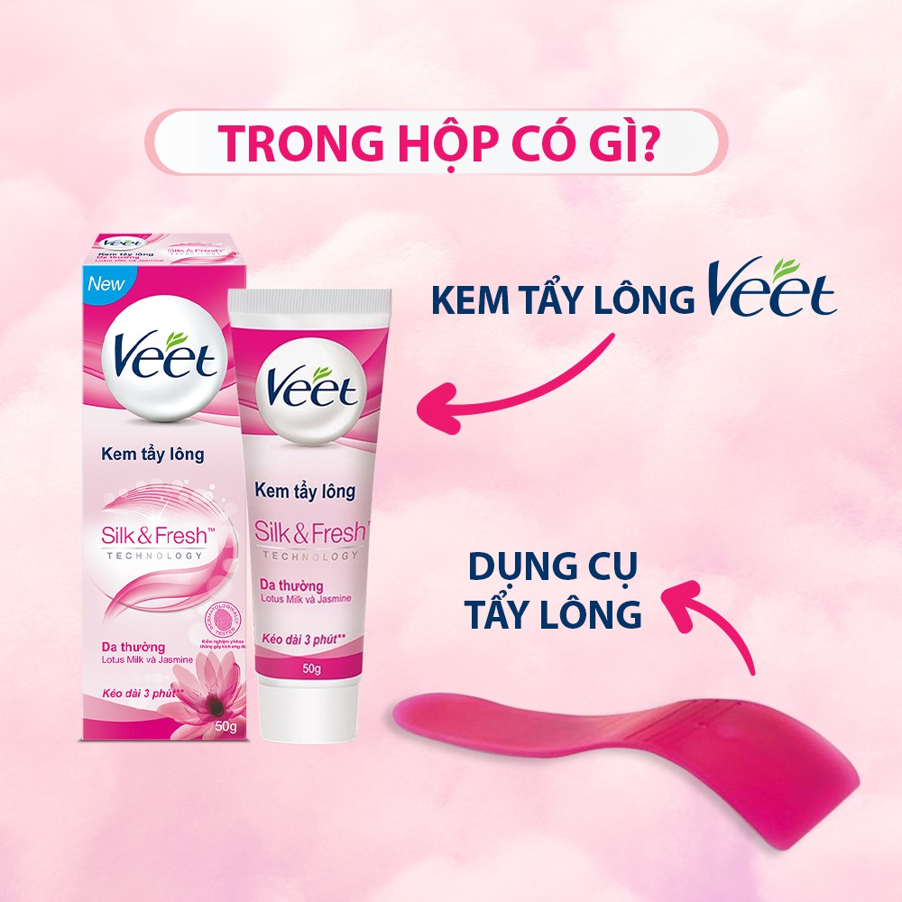 Kem Tẩy Lông Cho Da Thường Veet Silk & Fresh (Hồng)