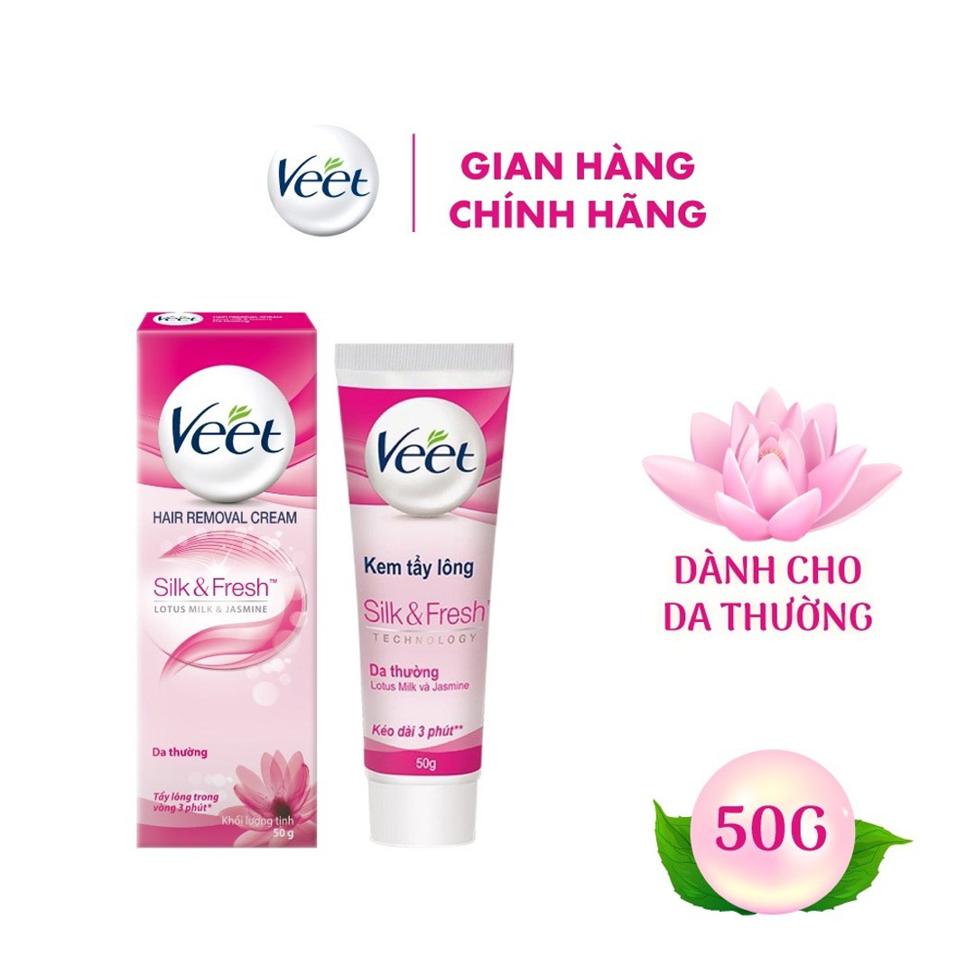 Kem Tẩy Lông Cho Da Thường Veet Silk & Fresh (Hồng)