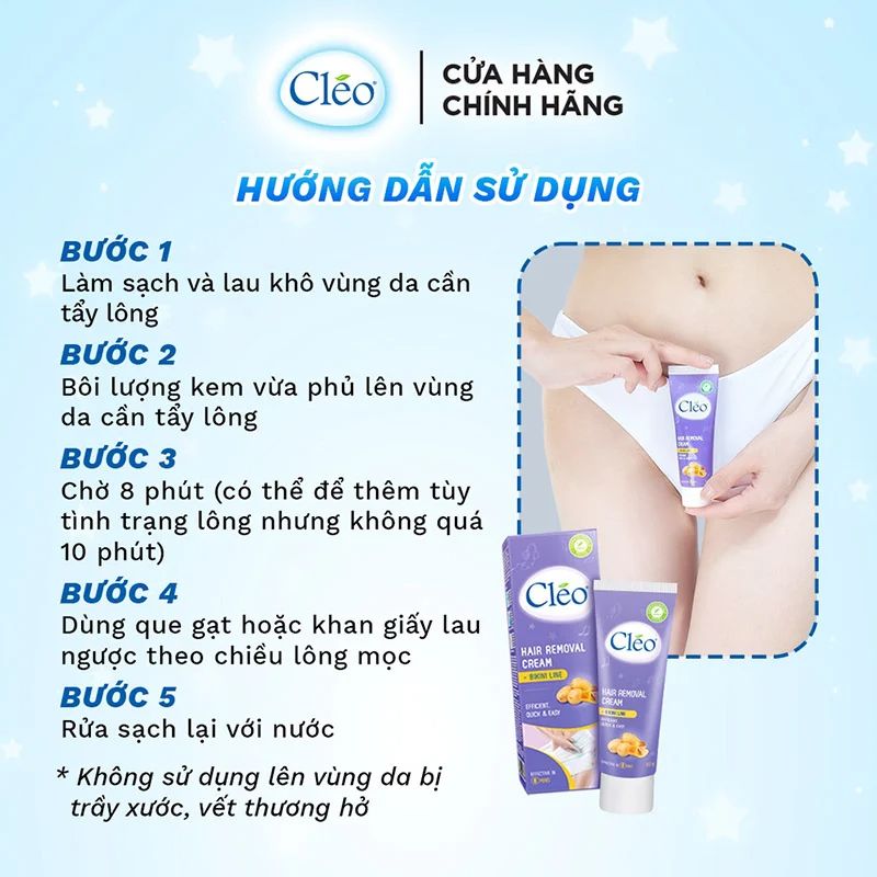 Kem Tẩy Lông Viền Bikini Cleo Từ Khoai Tây & Mật Ong 50g
