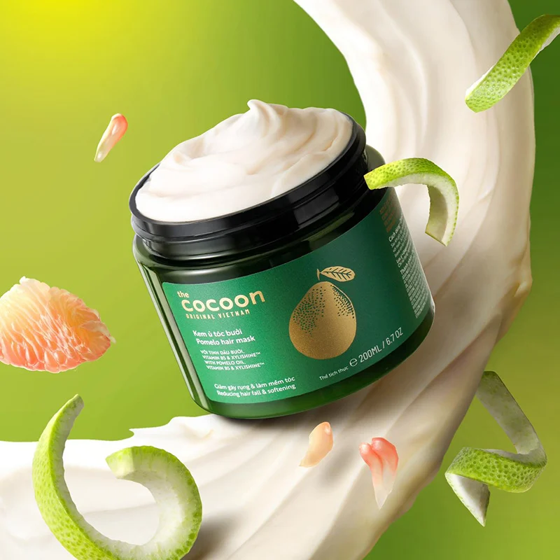 Kem Ủ Tóc Bưởi Giảm Gãy Rụng Và Làm Mềm Tóc Cocoon Pomelo Hair Mask 200ml