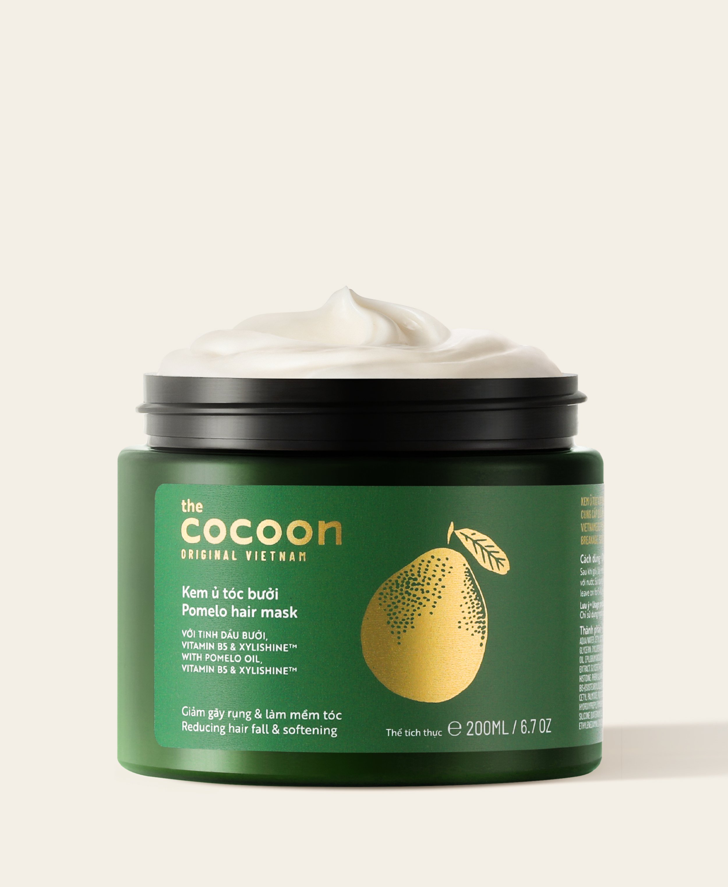 Kem Ủ Tóc Bưởi Giảm Gãy Rụng Và Làm Mềm Tóc Cocoon Pomelo Hair Mask 200ml