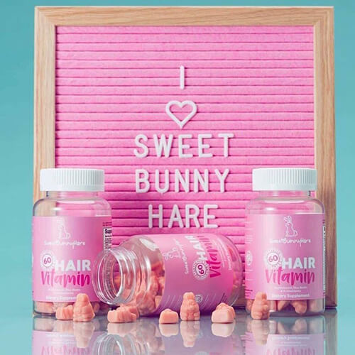 Kẹo dẻo kích thích mọc tóc Sweet Bunny Hare Hair Vitamin Gummies 60 viên