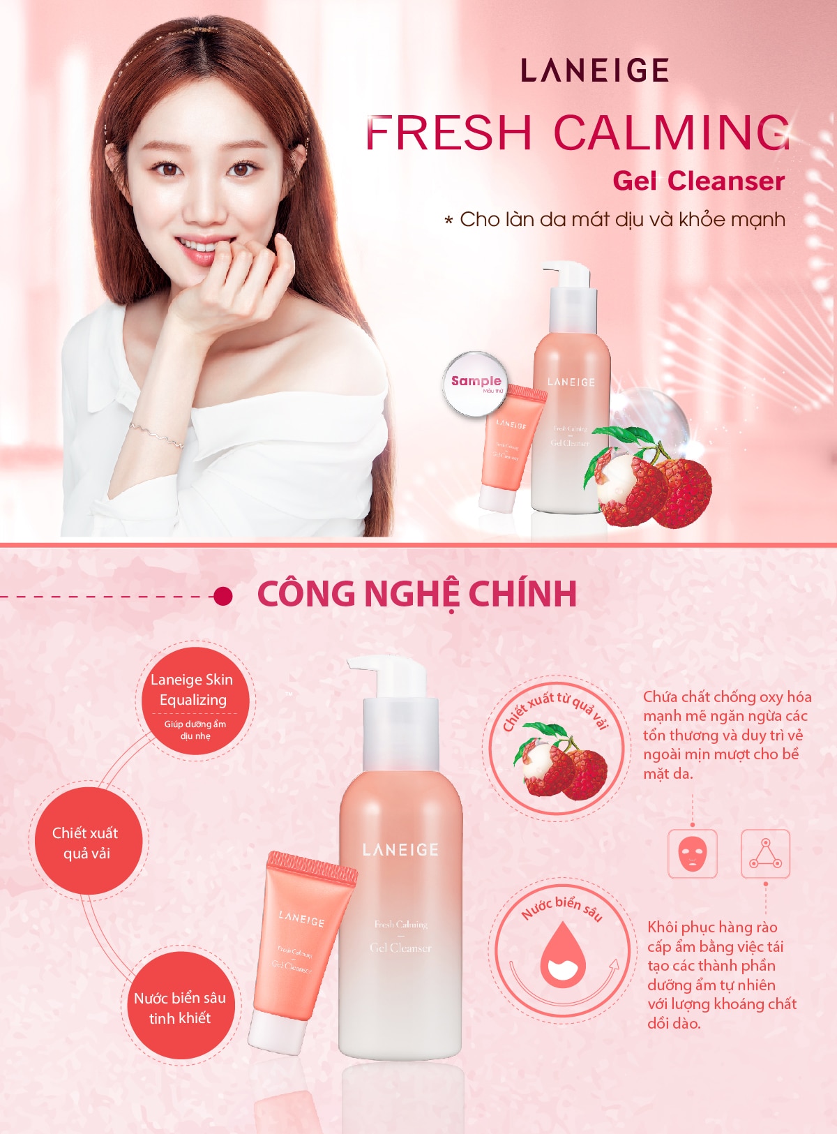 Bộ Dưỡng Da Laneige Fresh Calming Trial Kit 3 Items