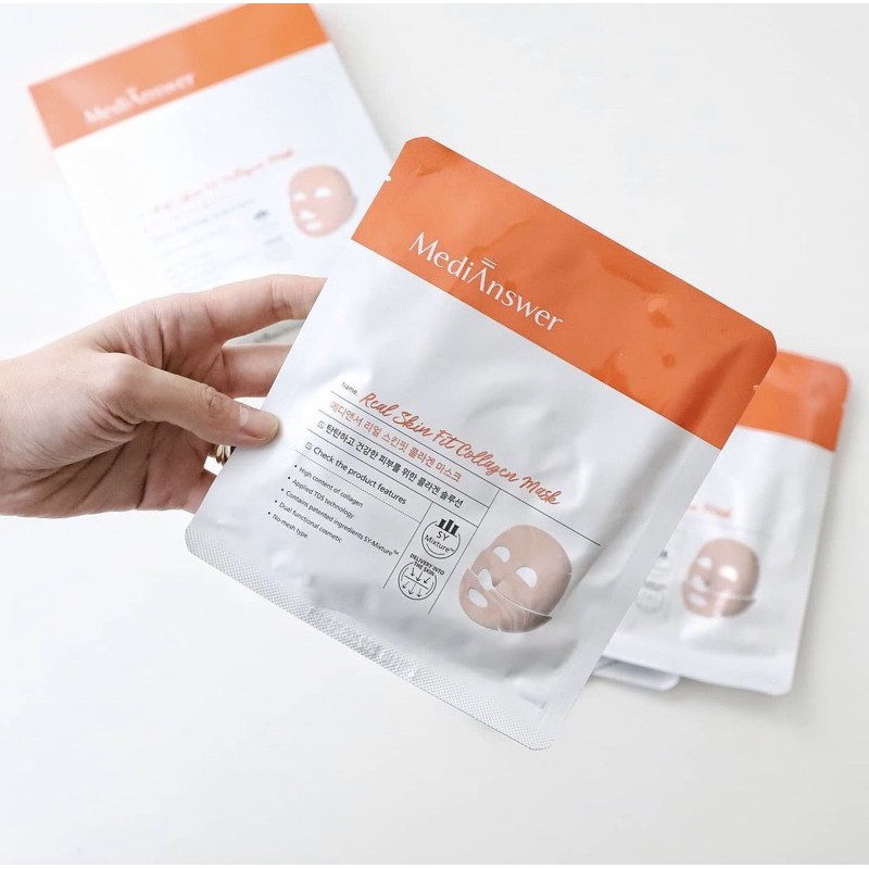 Mặt Nạ Giấy Cải Thiện Nếp Nhăn, Chống Lão Hóa MediAnswer Real Skin Fit Collagen
