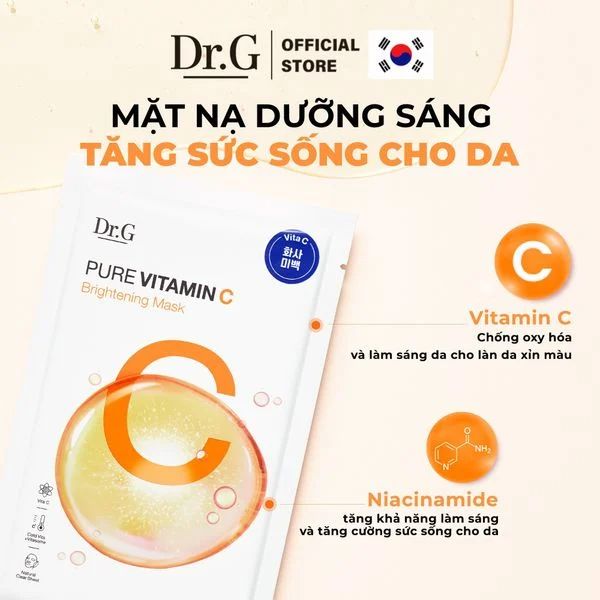 Mặt Nạ Giấy Dr.G Pure Vitamin C Brightening Mask 23g