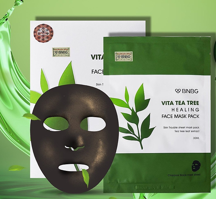 Mặt nạ giấy tràm trà giảm mụn BNBG Vita Teatree Healing Face