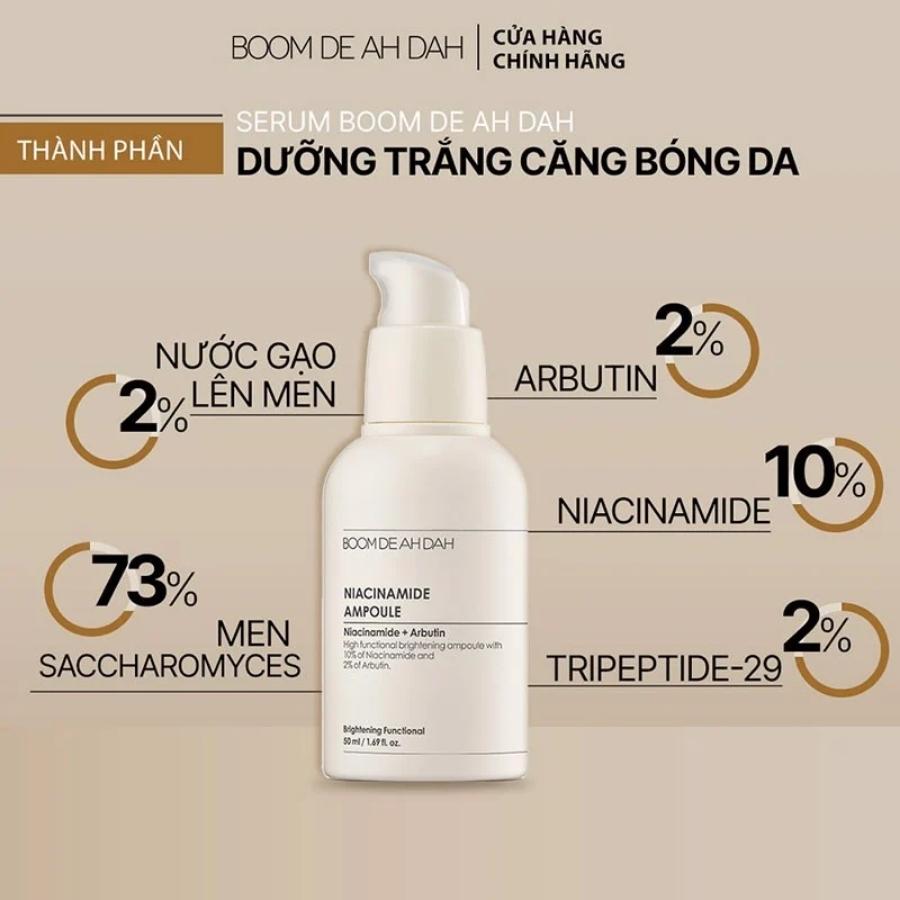 Tinh Chất Dưỡng Trắng Giảm Mụn Boom De Ah Dah Niacinamide Ampoule 50ml