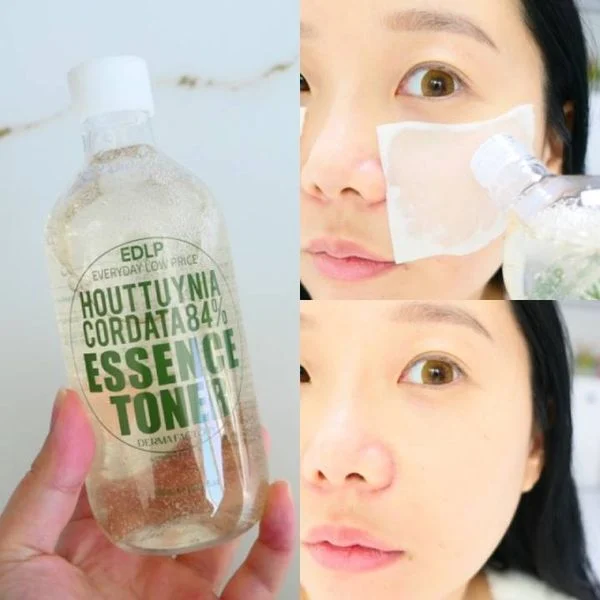 Nước Hoa Hồng Dưỡng Ẩm Chiết Xuất Diếp Cá Derma Factory Houttuynia Cordata 84% Essence 300ml