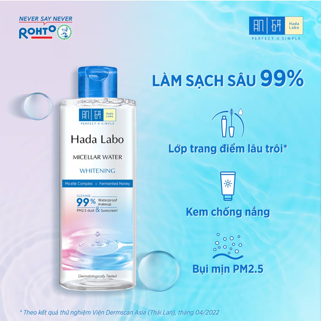 Nước Tẩy Trang Hada Labo Sạch Sâu Dưỡng Sáng Micellar Water Whitening 240ml