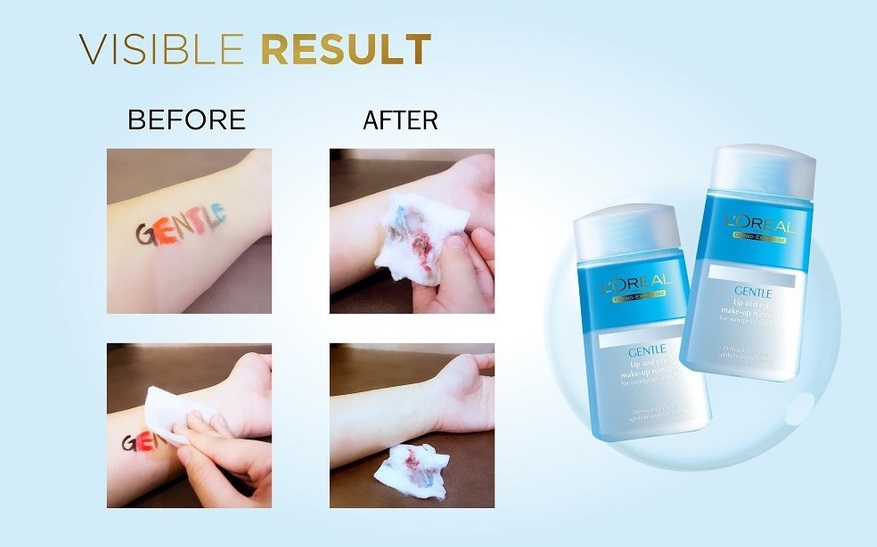 Nước Tẩy Trang Mắt Môi L'Oreal Dịu Nhẹ Gentle Lip And Eye Make-Up Remover 125ml