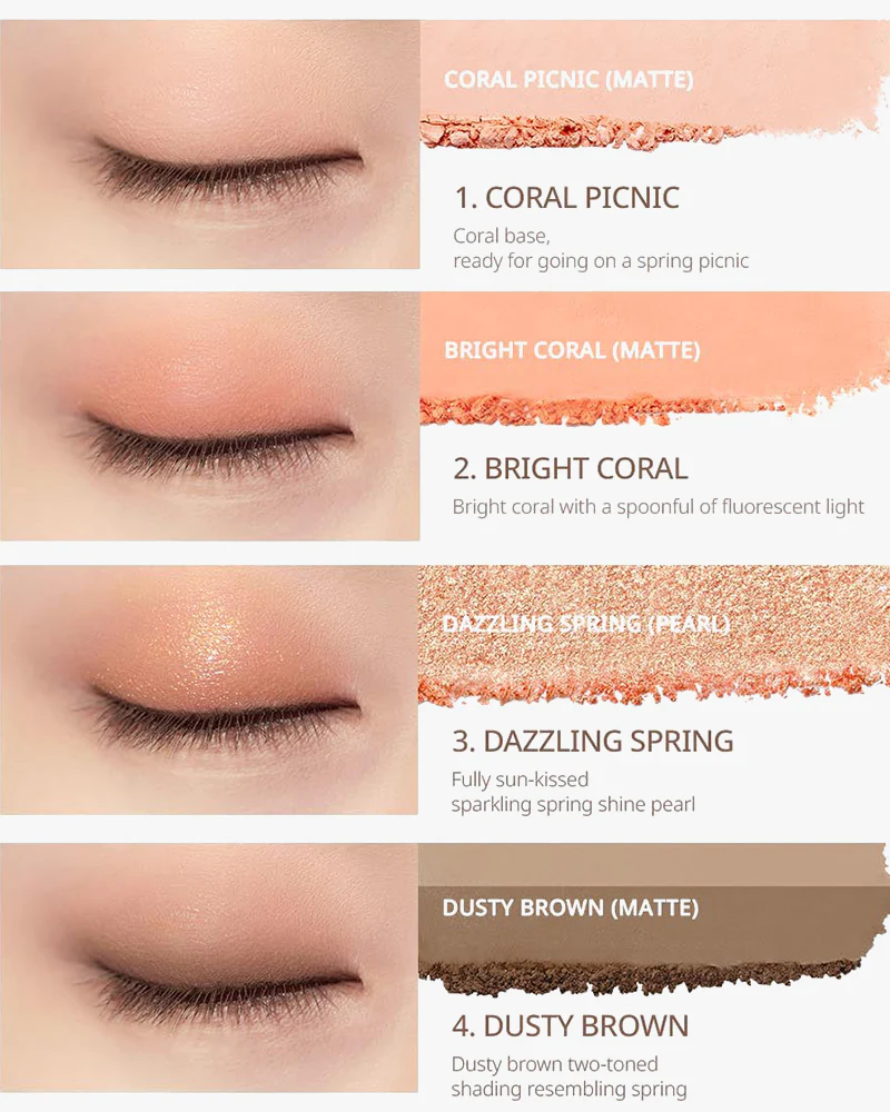 Bảng Phấn Mắt 4 Ô Peripera Ink Pocket Shadow Pallet (Mẫu Mới) - 01 Fancy Spring Sunshine