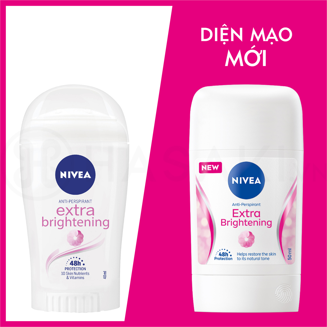 Sáp Ngăn Mùi Nữ Nivea Extra Brightening 48H Protection 50ml