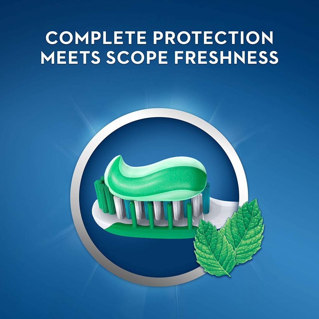 Kem đánh răng Crest Complete Extra Whitening + Scope Advanced