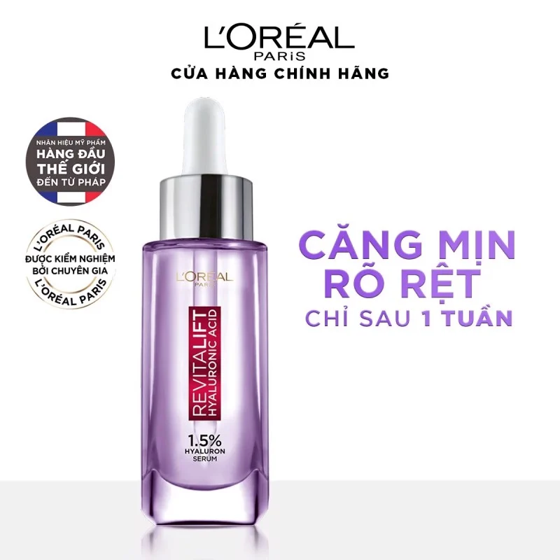 Serum L'Oreal Cấp Ẩm Sáng Da Revitalift Hyaluronic Acid 1.5% Hyaluron Serum 30ml